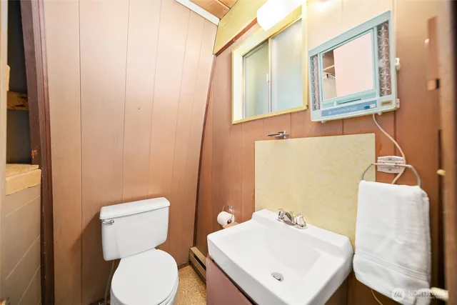 a view of a yard with plants and trees