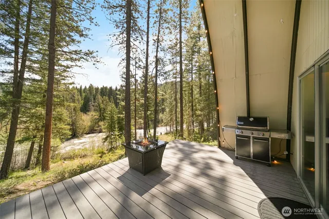 a view of a lake with a mountain