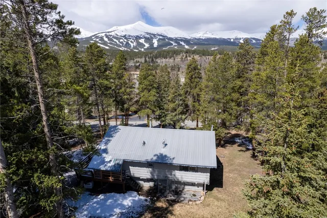an aerial view of a house with a yard and lake view