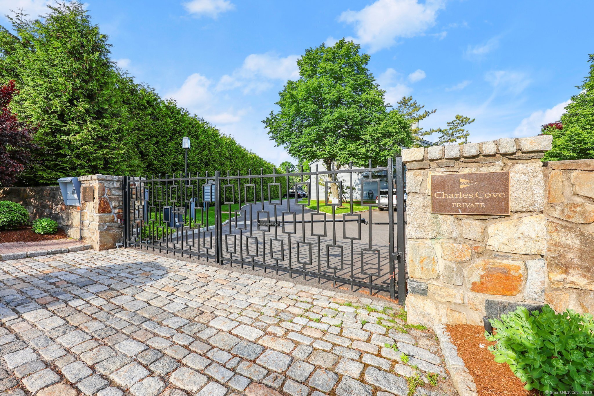 a street view from a garden