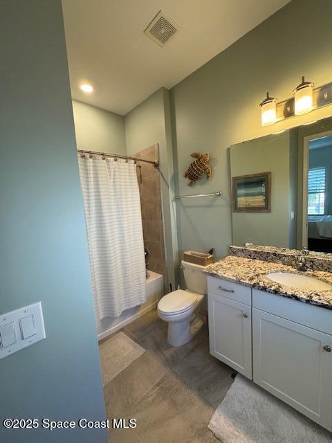 2115 Trift Bridge Circle Melbourne, FL 32940 - Photo 17 of 34 a bathroom with a granite countertop sink toilet and shower