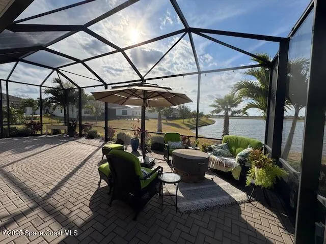 a view of a street with sitting area