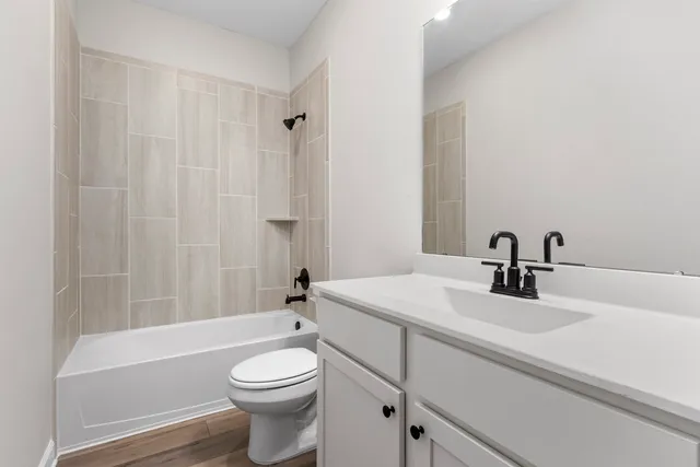 a bathroom with a sink a toilet and a bathtub