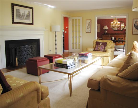 53 Temple Road Wellesley, MA 02482 - Photo 3 of 20 a living room with furniture and a fireplace