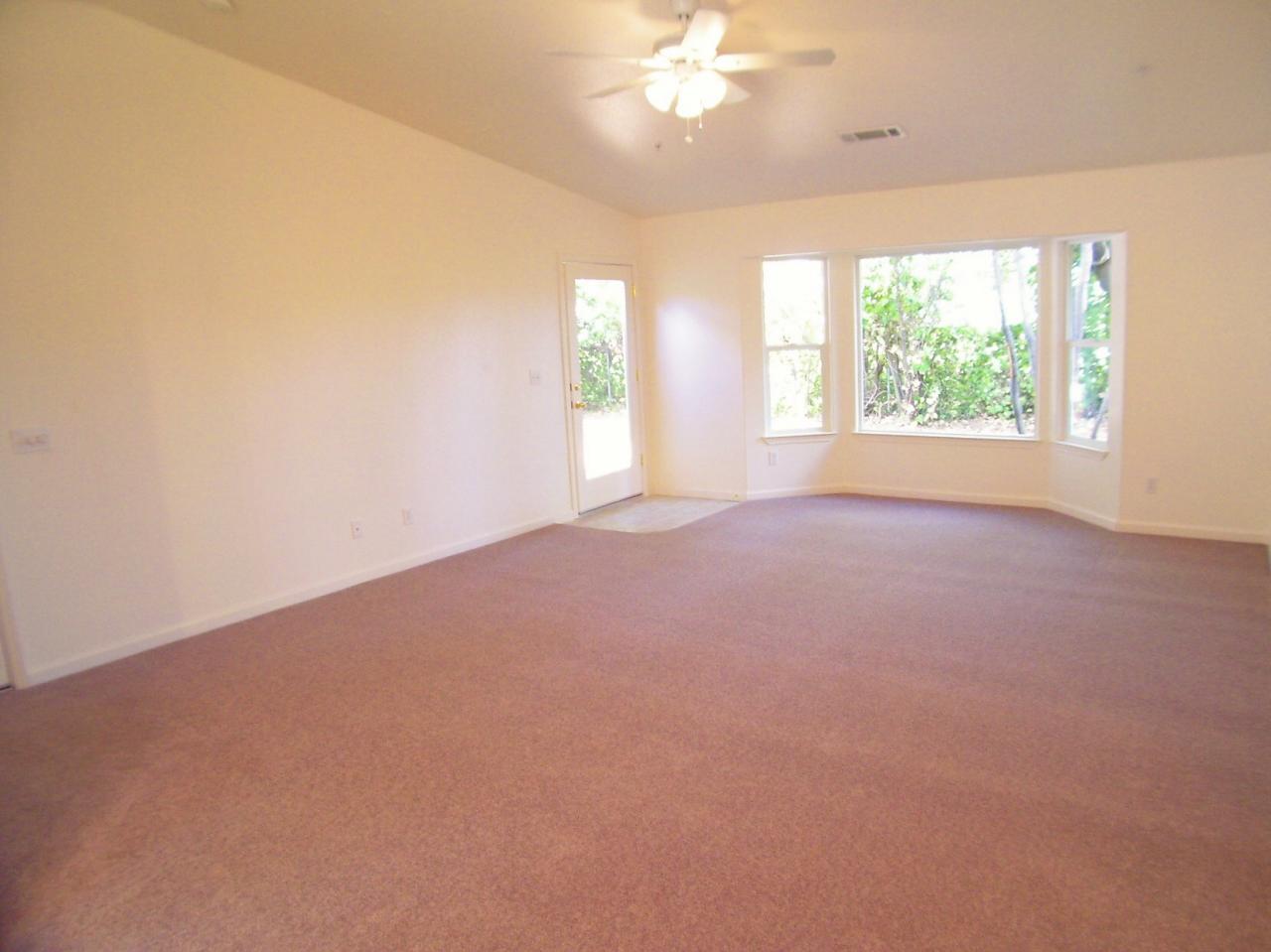 1160 Echo Road Redding, CA 96002 - Photo 5 of 15 an empty room with windows and chandelier fan