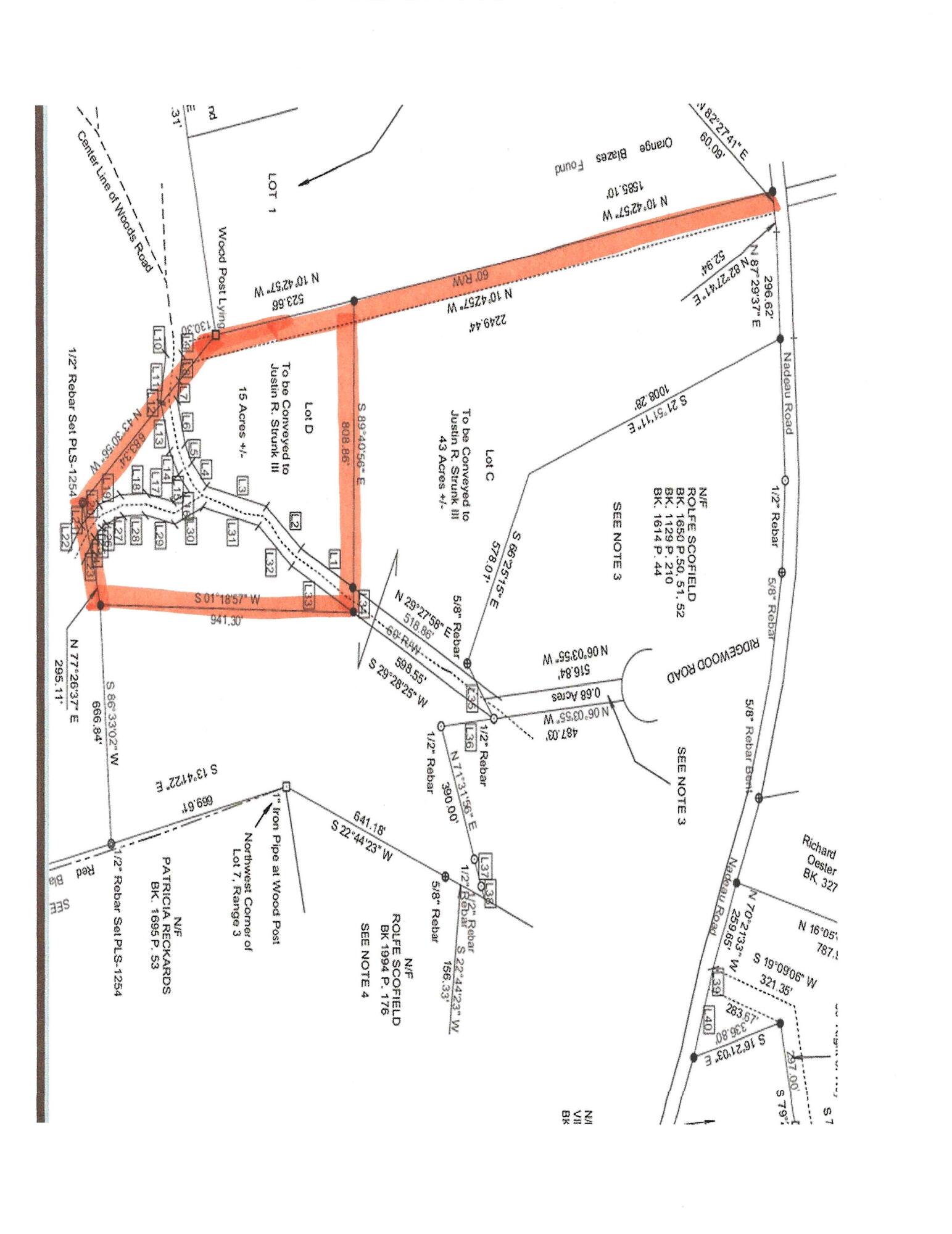95-4 Porter Nadeau Road Eustis, ME 04936 - Photo 4 of 5 Original Survey - highlighted
