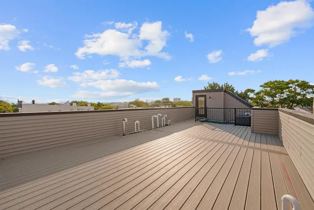 a view of a terrace with sky view