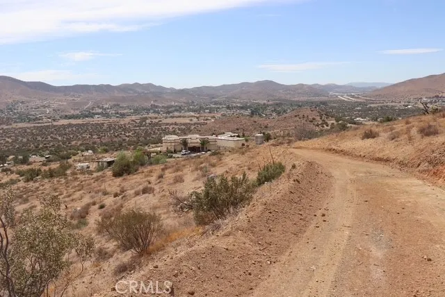 a view of a city with mountain