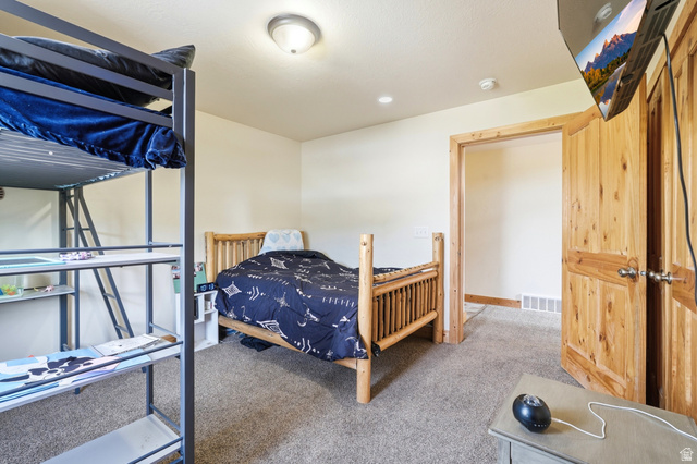 306 Spring Road Preston, ID 83263 - Photo 23 of 55 Spacious room featuring neutral-toned walls, plush carpeting, and natural wood doors with matching trim