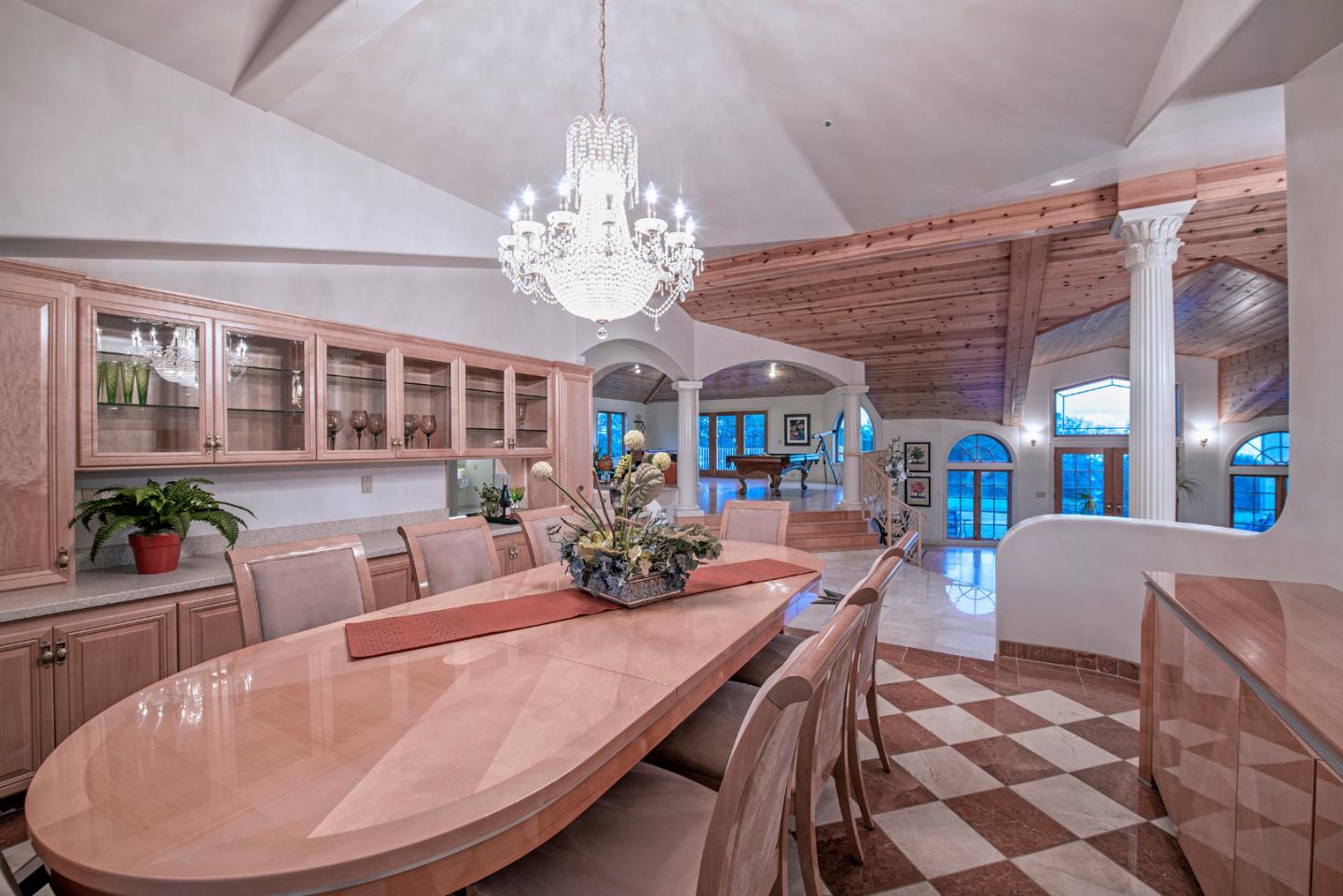 185 Dans Drive La Selva Beach, CA 95076 - Photo 11 of 21 a dining room with furniture a chandelier and wooden floor