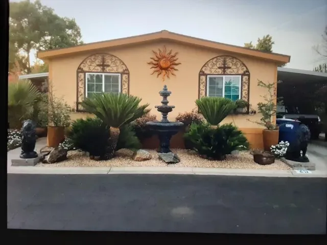 a view of a house with a patio
