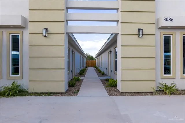 a view of house and front door