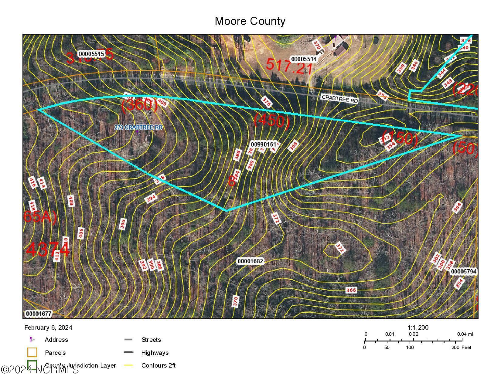273 Crabtree Road Carthage, NC 28327 - Photo 2 of 2 273 Crabtree Rd GIS 2 ft Contours-page-0