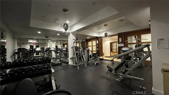 a lobby with a couch and a rug