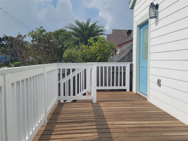 a view of a wooden deck