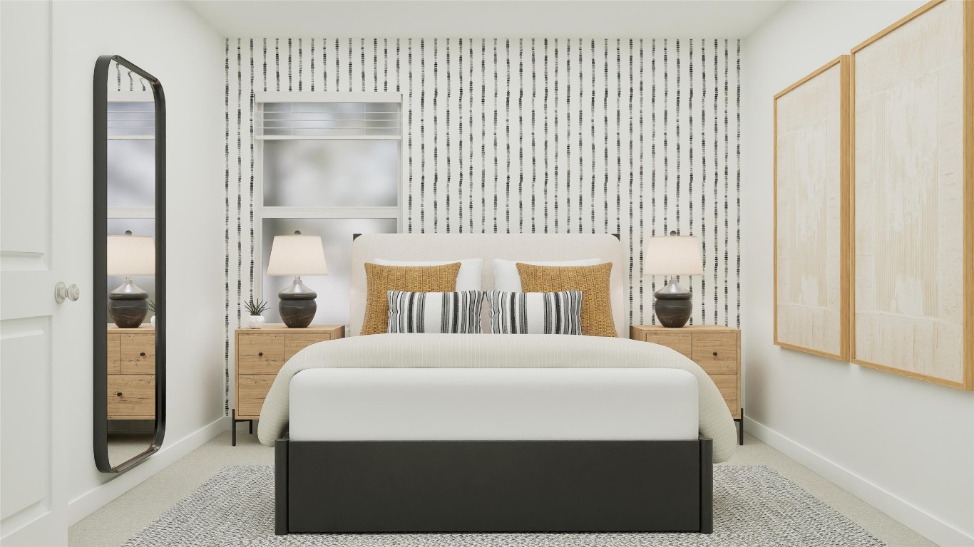 13312 Winton Drive Elgin, TX 78621 - Photo 11 of 35 a bedroom with a bed and a mirror