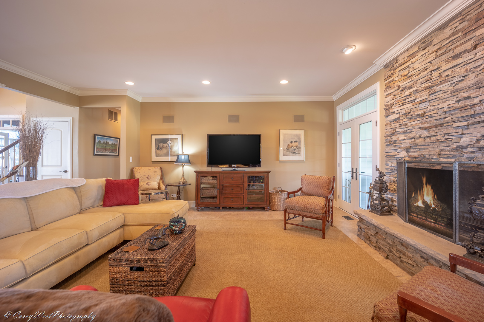 N307 Watson Road Maple Park, IL 60151 - Photo 14 of 65 a living room with furniture and a flat screen tv