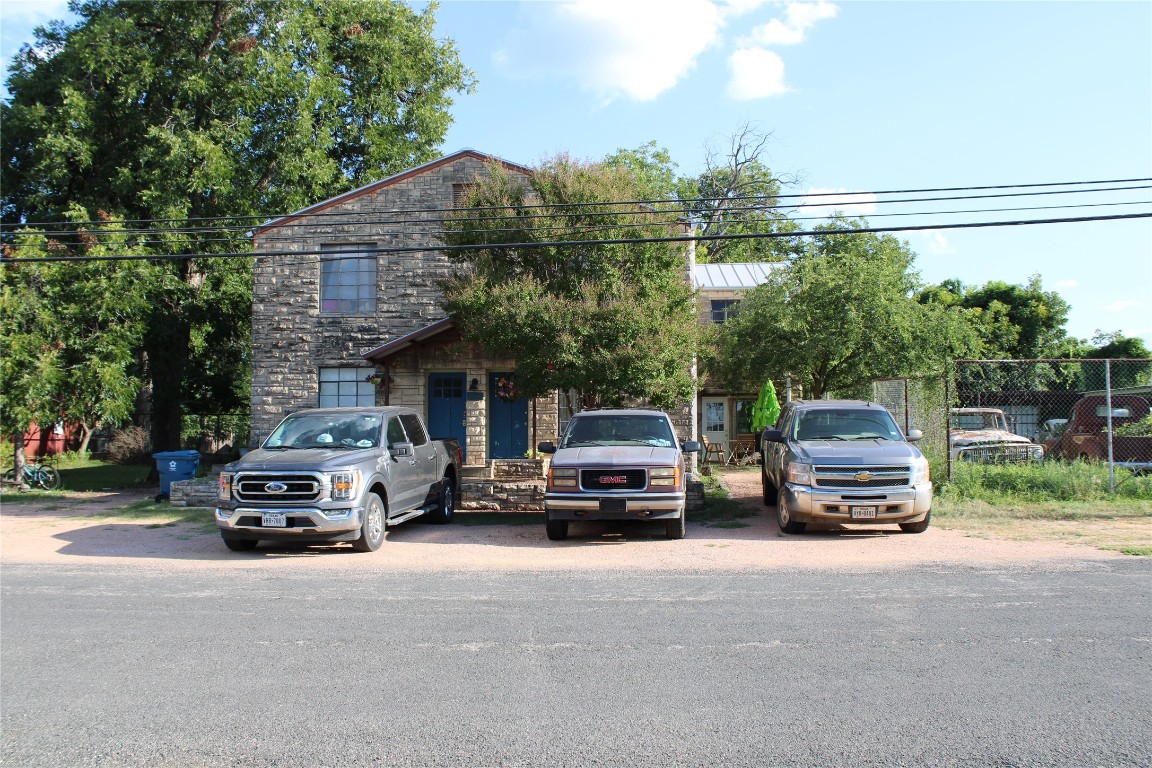 a car parked in front of a house