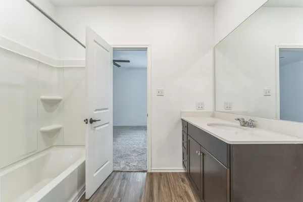 a bathroom with a sink and a bathtub