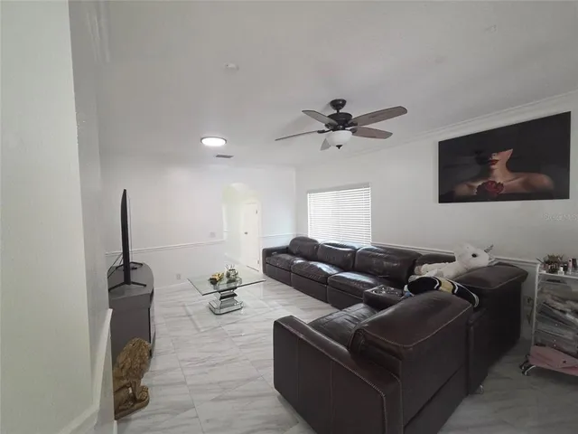 a living room with furniture