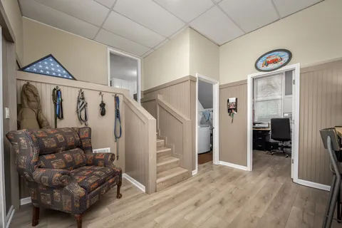 a view of a two chairs in the deck