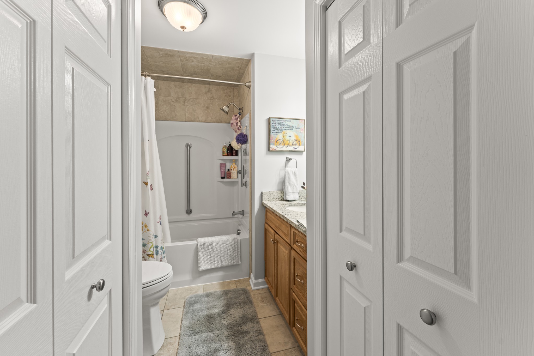 6 Chadsworth Place Tullahoma, TN 37388 - Photo 17 of 49 a bathroom with a granite countertop shower and a sink