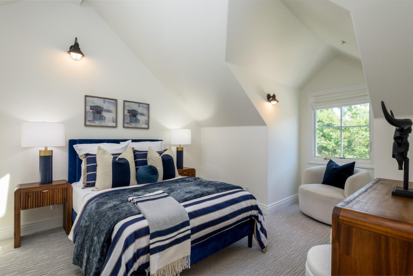 1075 Godetia Drive Woodside, CA 94062 - Photo 15 of 33 a bedroom with a bed and a couch