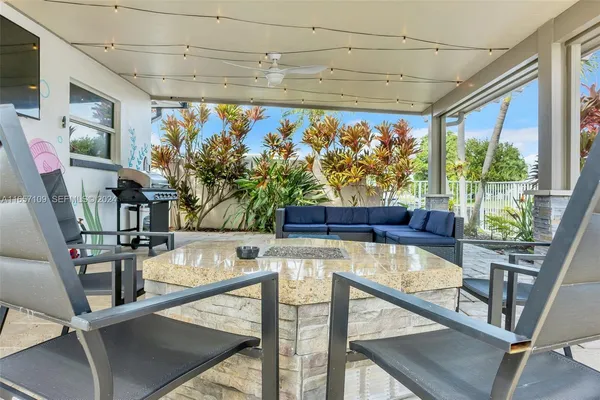 a outdoor space with patio furniture