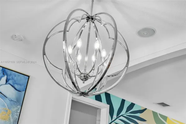 a close view of light fixtures and entryway