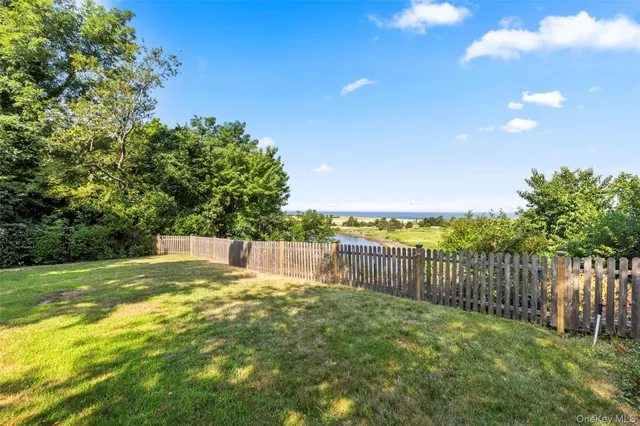 a view of a backyard with a tree