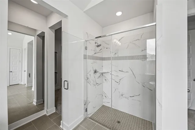 a bathroom with a shower