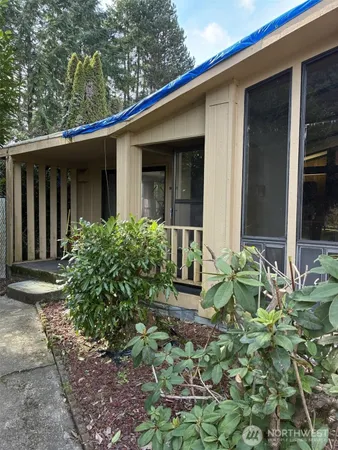 a view of a house with patio