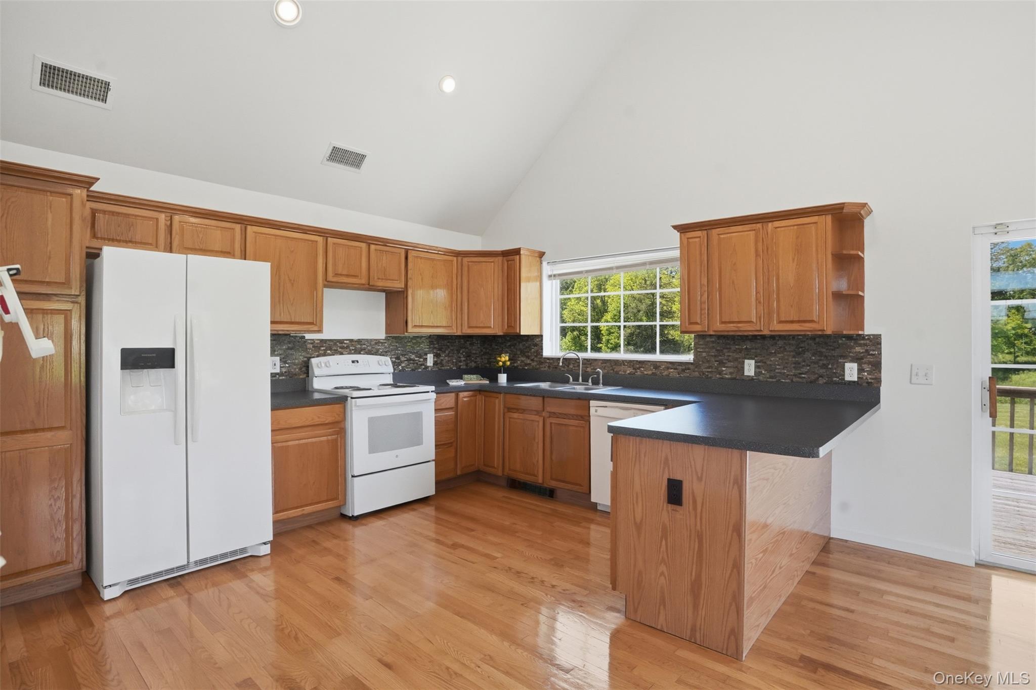 160 Pirog Road Pine Bush, NY 12566 - Photo 14 of 50 a kitchen with granite countertop a refrigerator stove top oven and sink