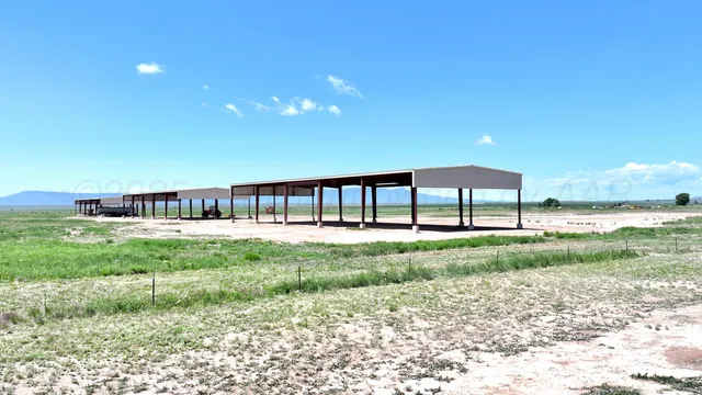 a view of a ocean beach and a garage