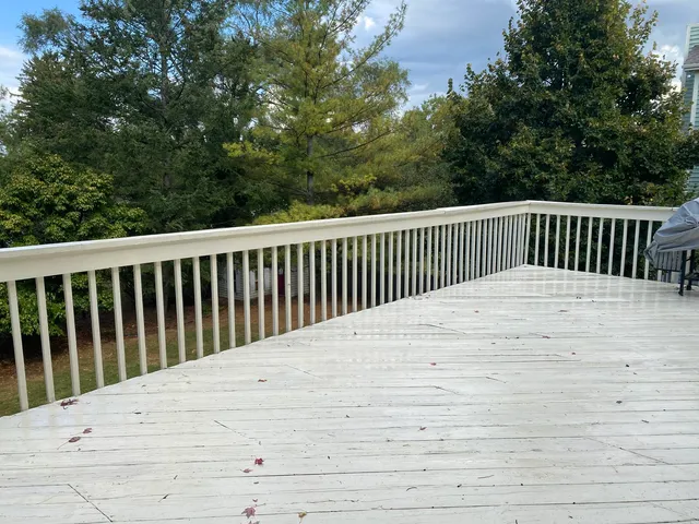 a view of wooden deck