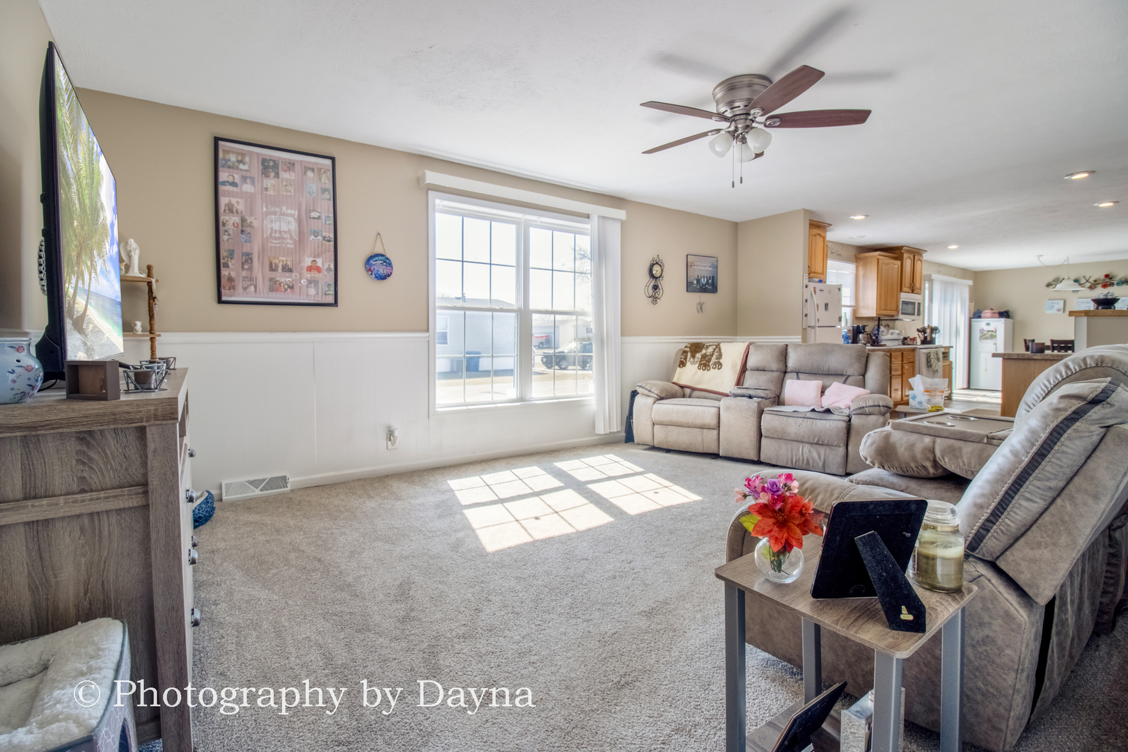 61 St Pauls Drive Bourbonnais, IL 60914 - Photo 9 of 17 a living room with furniture a flat screen tv and a window