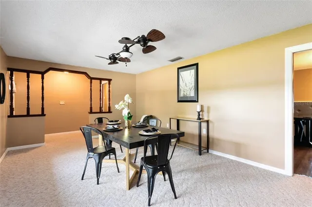 a living room with furniture and windows