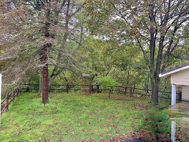 a view of outdoor space with deck and tree