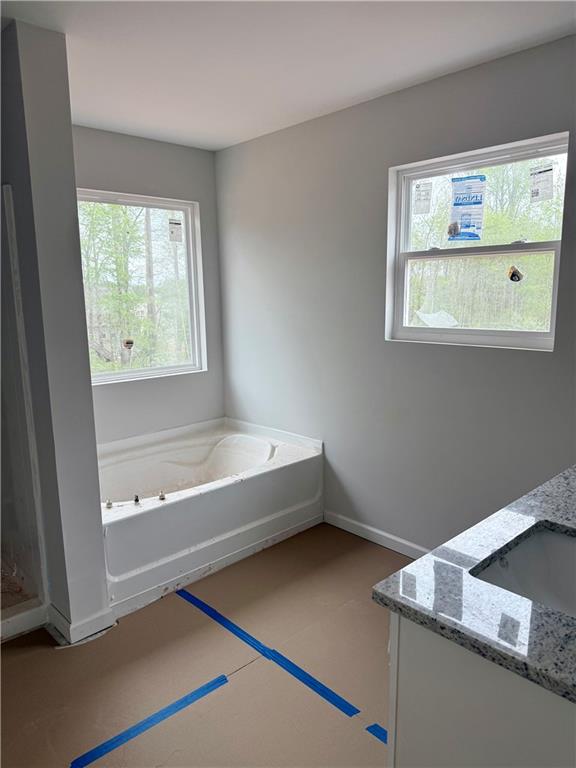 501 Charleston Place Villa Rica, GA 30180 - Photo 13 of 18 a bathroom with a bathtub and a window