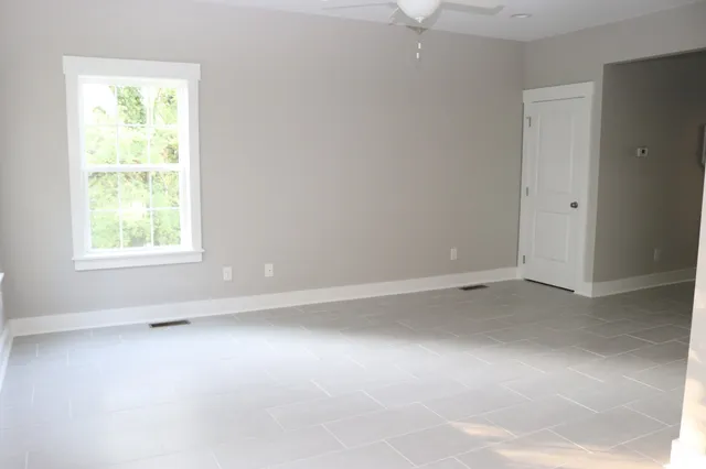 an empty room with a window