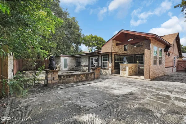 a view of a house with a patio