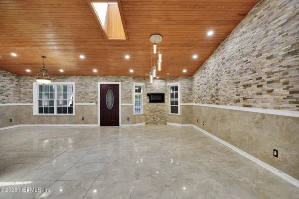 a view of a building with stairs and a window