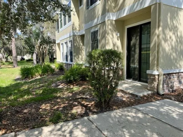 a view of a pathway both side of house
