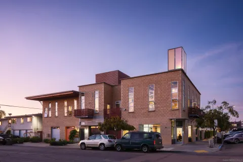 a car parked in front of a building