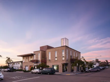 a car parked in front of a building