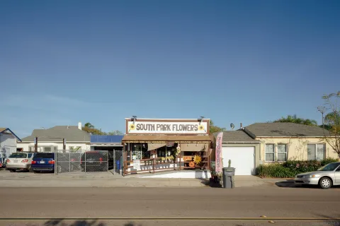 a view of a building with a porch