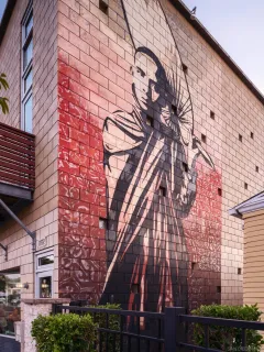 a view of a house with a staircase