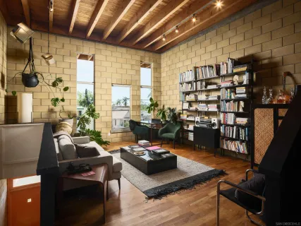 a room with furniture