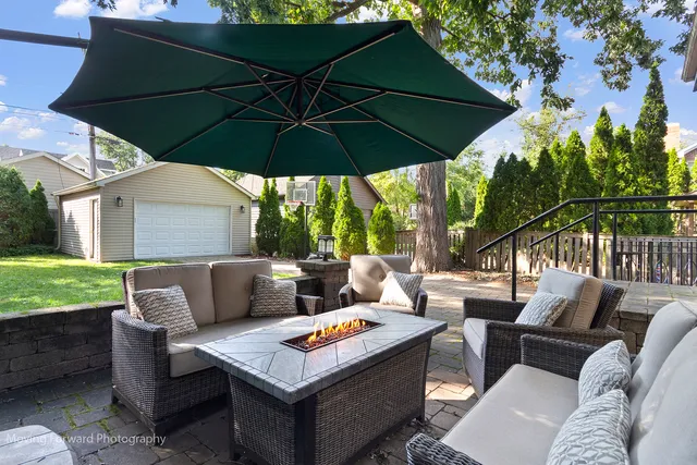 a patio view with patio and garden