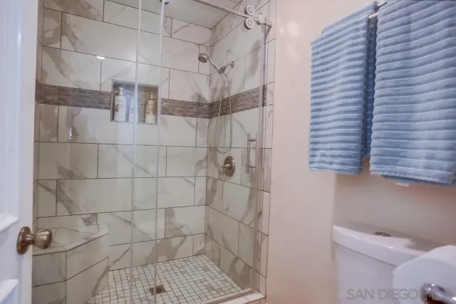 a bathroom with a shower